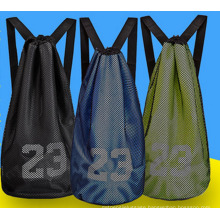 Durable Adjustable Drawstring Mesh Bag Soccer Ball Basketball Carrying Sport Backpack